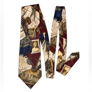 Vintage Sazzari silk tie, unique pattern, handmade in Italy, burgundy & blue